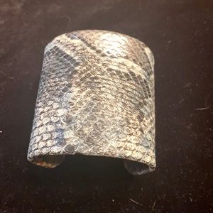 Chico’s Gray/Black Label Snake Skin Cuff Bracelet Brand New